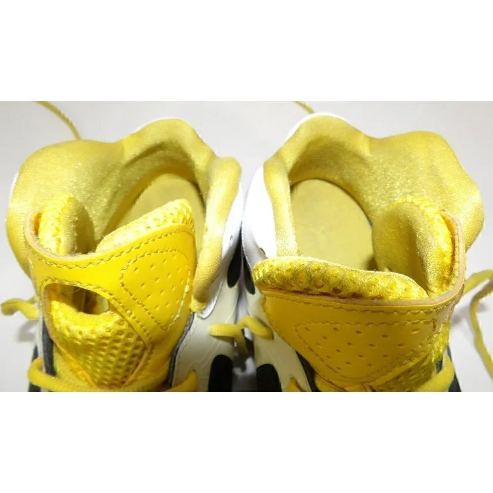 JORDAN Flywire white, red & yellow high top leather sneakers men's size 12